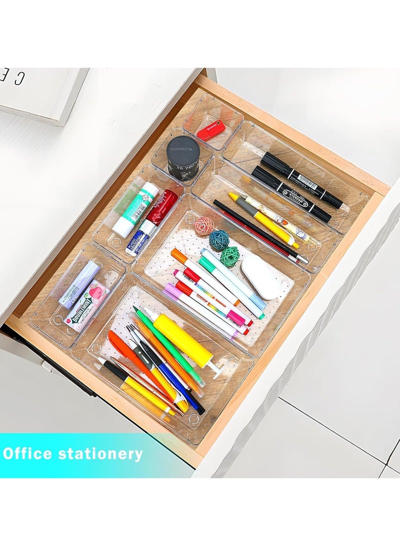 كيتشينو مجموعة منظم للأدراج من 8 قطع ، أربعة أحجام متعددة ، صناديق تخزين للمكياج، وأواني المطبخ والمكاتب - Image 5